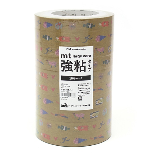 #カモ井加工紙(国内販売のみ） 梱包用品 mt･LargeCore強粘 封緘用･25m×10巻 ギフト･10P MT10L081
