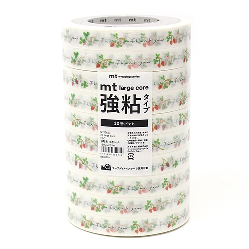 #カモ井加工紙(国内販売のみ） 梱包用品 mt･LargeCore強粘 封緘用･25m いちご･10P MT10L071