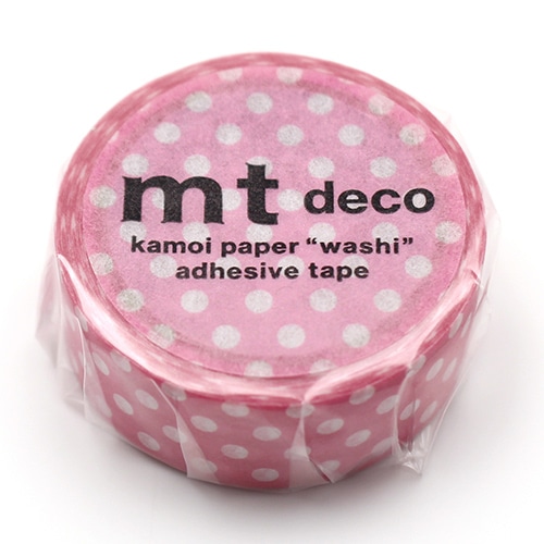 #カモ井 マスキングテープ mt･1Pドット･オーロラピンク 15mm×5m  MT01D589