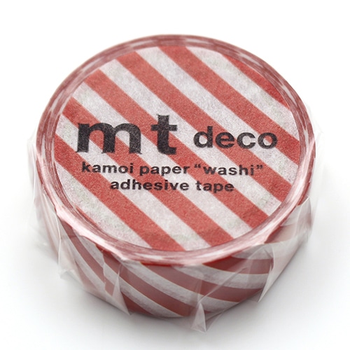 #カモ井 マスキングテープ mt･1Pストライプ･ディープレッド 15mm×5m  MT01D595