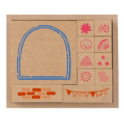 #ビバリー 印章用品 いろどりはんこばこ 11個入 ルンルン SOH-018