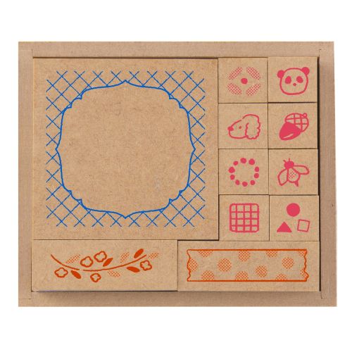 #ビバリー 印章用品 いろどりはんこばこ 11個入 ウキウキ SOH-020