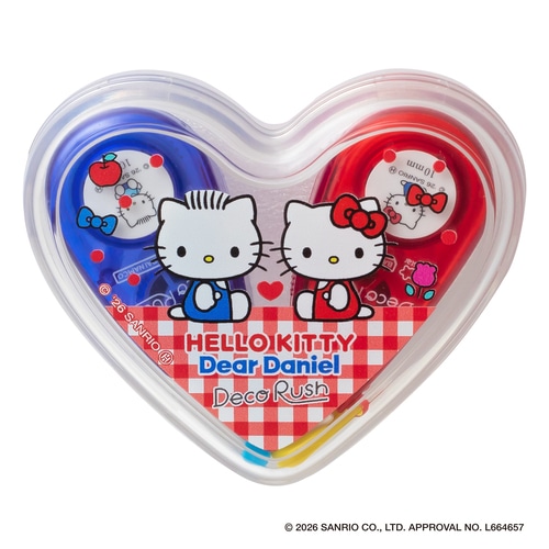 #プラス(国内販売のみ） デザイン用品 デコラッシュサンリオ限定セット  ハートケース付 ハローキティ＆ダニエル 46881