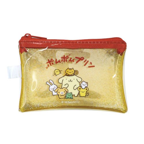 #エムプラン(国内販売のみ） 身辺雑貨 キラキラフラットミニポーチ  ポムポムプリン 001828-55