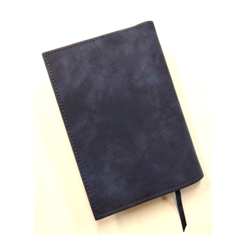 #新工精機 neoブックカバー 四六判 レトロ柄･ネイビー HE-630NV
