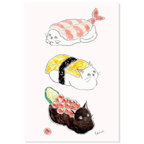 #アクティブコーポレーション レター トコロコムギ和風ポストカード  お寿司 M02-PPR-191