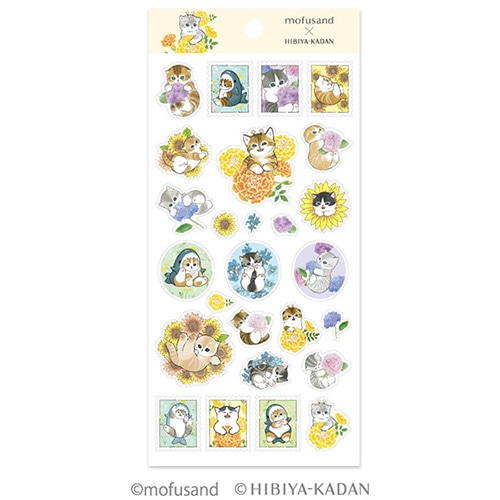 #アクティブCO(国内販売のみ） シール mofusand×日比谷花壇 コットンシール  イエロー M09-SV-146