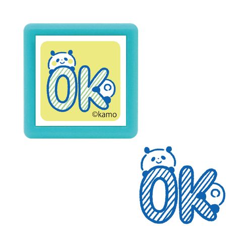 #こどものかお(国内販売のみ） カモの動物スタンプ 浸透印 パンダOK 2934-009
