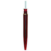 【アンテリック】   油性ボールペン  0.5mm 下軸 透明レッド  LBP1CWR