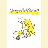 #今野印刷 グリーティングカード Baby carriage   L16W004