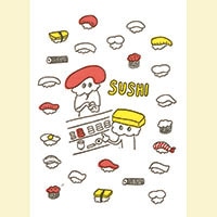 #今野印刷 グリーティングカード Sushi   L16W009