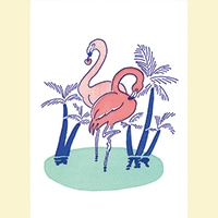 #今野印刷 グリーティングカード Flamingoes   L17S012