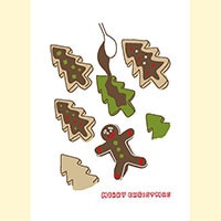 #今野印刷 グリーティングカード Gingerbread Man   L20S012
