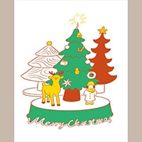 #今野印刷 グリーティングカード Christmastrees 活版カード  L22S008