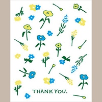 #今野印刷 グリーティングカード Flower（Blue＆Yellow） 活版カード  L22S013