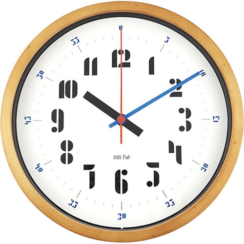 #エルコミューン 掛け時計 BAUHAUS Fonts Wall Clock   Joschmi Blue WCL003