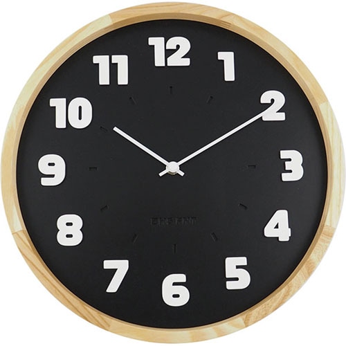 #エルコミューン 掛け時計 BAUHAUS Fonts Wall Clock   Alfarn Black WCL009