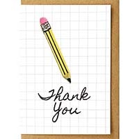 #エルコミューン グリーティングカード ペトラボーズ　輸入グリーティングカード   Patch Card Pencil Thank You YGC-050