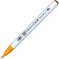 【呉竹】(国内販売のみ) カラー筆ペン ZIGクリーンカラーリアルブラッシュ052  ブライトイエロー RB6000AT-052