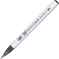 【呉竹】(国内販売のみ) カラー筆ペン ZIGクリーンカラーリアルブラッシュ090  グレイ RB6000AT-090