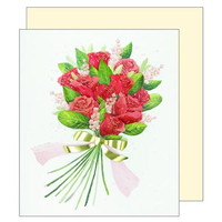 #クローズピン 色紙 花束色紙（大）  赤バラ SC14757