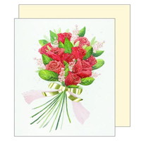 #クローズピン 色紙 花束色紙（小）  赤バラ SC14759