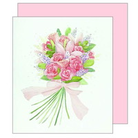 #クローズピン 色紙 花束色紙（小）  ピンクバラ SC14760