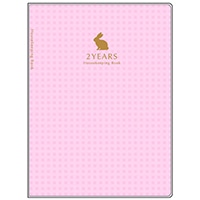 #クローズピン 家計簿 みんなの文具２年連用家計簿  うさぎ（ばら） HB14898
