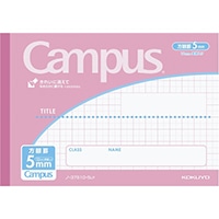 【コクヨ】 ノート キャンパス用途５ミリ１０ミリハーフサイズ  ライトピンク ﾉ37S10-5LP