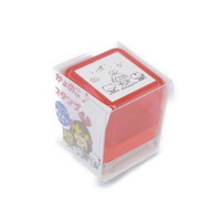 #サンビー  スタンプ かょのこスタンプ浸透印　おじぎ 21mm角 本体：イエロー/インク：黒 kayo-stamp-01