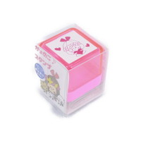 #サンビー  スタンプ かょのこスタンプ浸透印　ハート 21mm角 本体：ピンク/インク：ピンク kayo-stamp-04