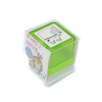 #サンビー  スタンプ かょのこスタンプ浸透印　黒板 21mm角 本体：グリーン/インク：黒 kayo-stamp-05