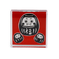 #サンビー  ゴム印 とみこはんアクリルスタンプ　だるまトリオ 30mm角  tomik-clear1