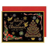 #チキュウグリーティングス 洋風クリスマスカード ツリー S200ー89