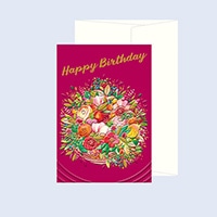 #チキュウグリーティングス ミニカード ミニカード カラーチャート 花とフルーツ   AY180-37