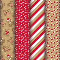 #クオバディス・ジャパン(国内販売のみ） 梱包用品 クリスマスラッピングペーパー 4柄 ベアー cf223929