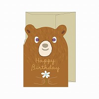 #RYURYU カード アニマルミニバースデーカード  くま AMBC01