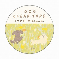#RYURYU クラフト用品 mula･クリアテープ  いぬと花畑 MUMT202
