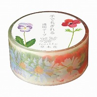 #RYURYU 透明テープ 草木花 手でちぎれる透明テープ 20mm幅 ガーデン SMMT201