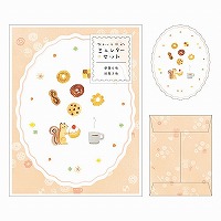 #RYURYU レター あわいろ水彩ミニレターセット  りすとおやつ ASML01