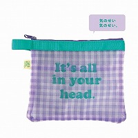 #RYURYU 身辺雑貨 チアミーアップメッシュポーチ L ギンガムパープル CMPL02