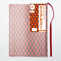 #コンサイス 読書関連小物 フローズンシリーズクリアカバー A5 レッド SBC028-RD