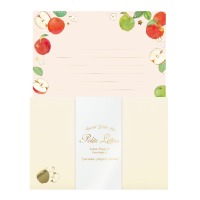 #包む レター レターセット  リンゴ TL0S6