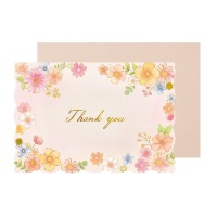 #包む レター サンキューカード 中紙,封筒付 ウォームフラワー TC0I2