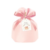 #包む 包装用品 シルキー巾着ギフトバッグ タグ2枚.リボン･クリップ各1個付セット ピンク TD053