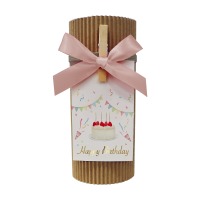 #包む 包装用品 ロールキット タグ3枚.リボン･クリップ,各ゴム紐各1個付セット ピンク TB029