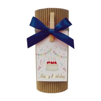 #包む 包装用品 ロールキット タグ3枚.リボン･クリップ,各ゴム紐各1個付セット ネイビー TB033