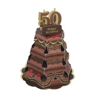 #グリーティングライフ バースデーカード スペシャルナンバーケーキカード  チョコレートケーキ KE-49