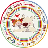 #グリーティングライフ キッチン雑貨 ココちゃん･メラミンプレート 直径:17cm ココちゃん＆ポール RYL-1139