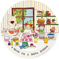 #グリーティングライフ キッチン雑貨 ココちゃん･メラミンプレート 直径:17cm クッキング RYL-1140